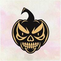 Sinister Grinning Halloween Pumpkin in the Dark vector