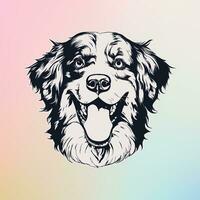 contento perro sonriente en pastel degradado antecedentes vector