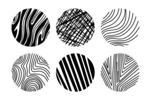 Set of Abstract Round, Hand drawn doodle shapes. vector illustration.