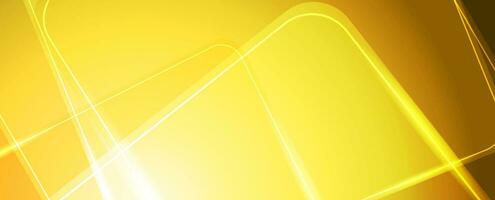 Abstract bright yellow shiny geometric tech background vector