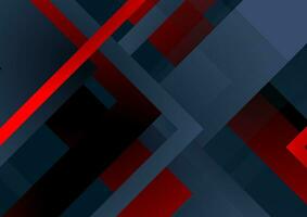 Dark blue and red technology geometric abstract background vector