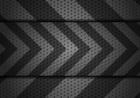 Metallic arrows on dark perforated background abstract design vector