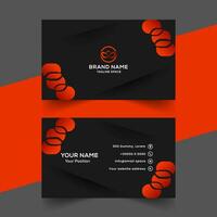 vector abstract black and red office visiting card template design