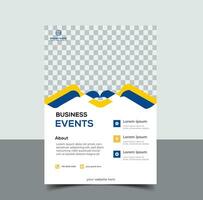 orange and blue business flyer template vector