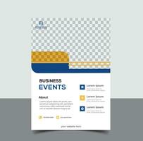 orange and blue business flyer template vector