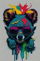 A detailed illustration of a Koala for a t-shirt design, wallpaper, and fashion photo