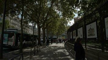 espaço de tempo do caminhando dentro ocupado lotado rua dentro Paris, França video