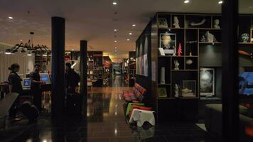 Interior design of CitizenM Hotel lounge video