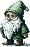 Green Christmas Gnome Steal vector
