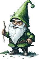 Green Christmas Gnome Steal vector