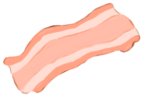 Cute bacon meat icon illustration American breakfast png