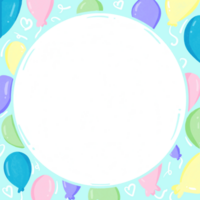 linda vistoso pastel globo ilustración marco png