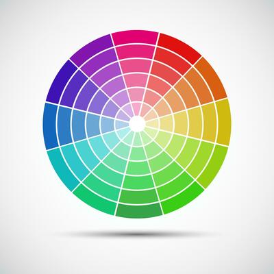 Color round palette on white background, vector illustration