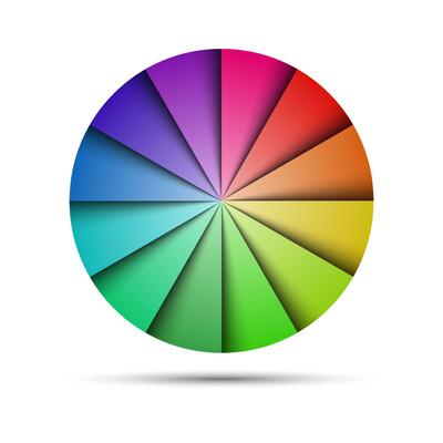 Color round palette on white background, vector illustration
