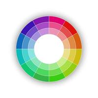 Round color palette isolated on white background, color schemes and spectrum, vector illustration