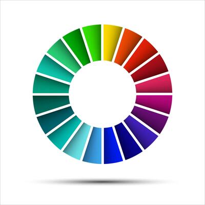 Color palette isolated on white background