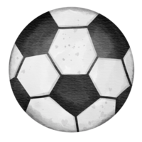 Isolated cute football soccer ball in watercolor style and transparent background png