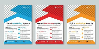 Corporate digital marketing agency flyer design template Free Vector