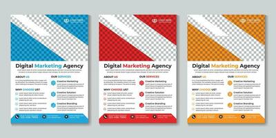 Corporate digital marketing agency flyer design template Free Vector