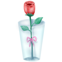 uma rosa dentro uma vidro png