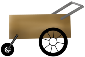 illustration of a cart with wheels png