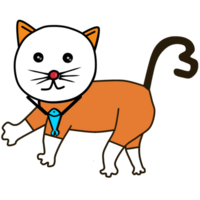 ilustración de un naranja gato en varios poses png