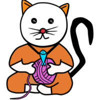 illustration of an orange cat in various poses png