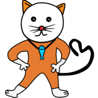 ilustración de un naranja gato en varios poses png