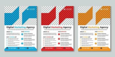 Corporate modern digital marketing agency flyer design template Free Vector