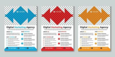 Corporate modern digital marketing agency flyer design template Free Vector