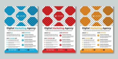 Modern digital marketing agency flyer design template Free Vector