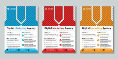 Modern digital marketing agency flyer design template Free Vector