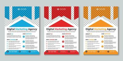 Modern digital marketing agency flyer design template Free Vector