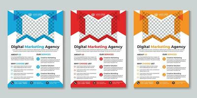 Modern digital marketing agency flyer design template Free Vector