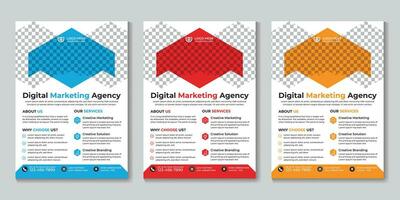 Modern digital marketing agency flyer design template Free Vector