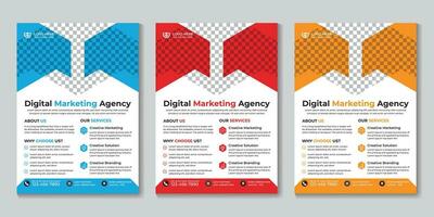 Creative modern digital marketing agency flyer design template Free Vector