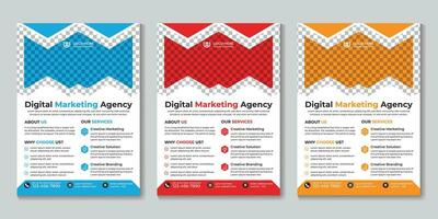 Creative modern digital marketing agency flyer design template Free Vector