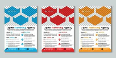 Creative modern digital marketing agency flyer design template Free Vector