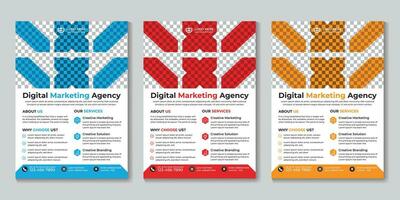 Creative modern digital marketing agency flyer design template Free Vector