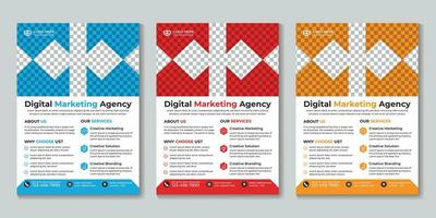 Creative modern digital marketing agency flyer design template Free Vector