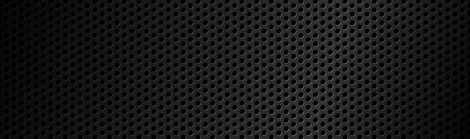 Abstract dark black geometric hexagonal mesh material header. Technology banner with blank space for your logo. Vector abstract widescreen background photo
