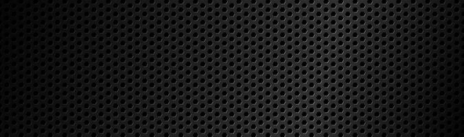 Abstract dark black geometric hexagonal mesh material header. Technology banner with blank space for your logo. Vector abstract widescreen background photo