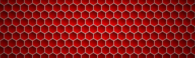 Red geometric polygons header. Abstract red metallic hexagons banner. Simple vector illustration background photo
