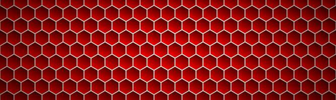 Red geometric polygons header. Abstract red metallic hexagons banner. Simple vector illustration background photo