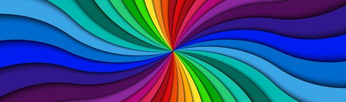 Color spiral header. Bright colorful swirling radial pattern banner. Abstract vector illustration photo