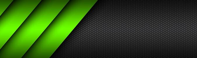 Black and green modern material vector header with a hexagonal mesh. Design banner with polygonal grid and blank space for your logo. Abstract website design photo