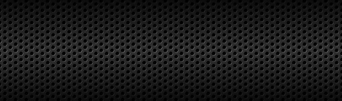 Abstract dark black geometric hexagonal mesh material header. Technology banner with blank space for your logo. Vector abstract widescreen background photo
