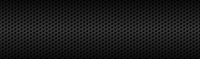 Abstract dark black geometric hexagonal mesh material header. Technology banner with blank space for your logo. Vector abstract widescreen background photo