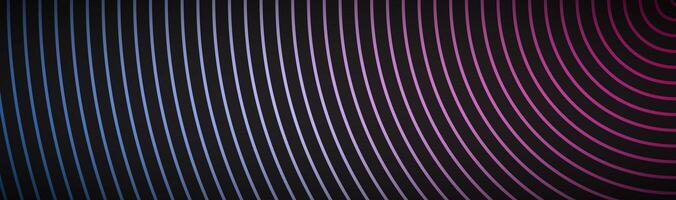 Abstract modern material header with circular lines with blue pink gradient. Neon metallic technology banner. Vector abstract widescreen background photo