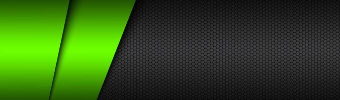 Black and green modern material vector header with a hexagonal mesh. Design banner with polygonal grid and blank space for your logo. Abstract website design photo